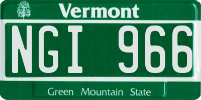 VT license plate NGI966