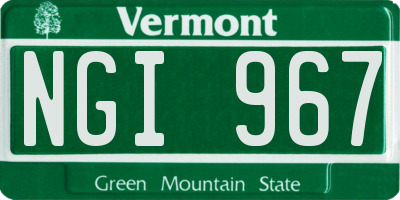 VT license plate NGI967