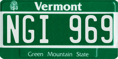 VT license plate NGI969