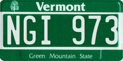 VT license plate NGI973