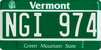 VT license plate NGI974