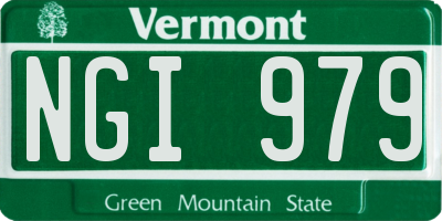 VT license plate NGI979