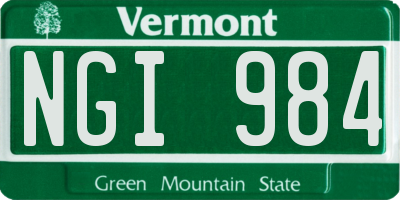 VT license plate NGI984