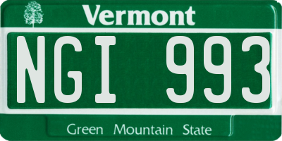 VT license plate NGI993