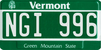 VT license plate NGI996
