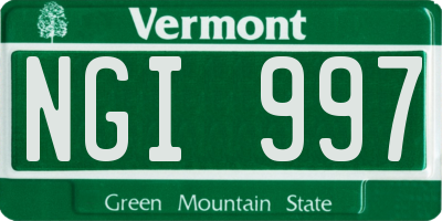 VT license plate NGI997
