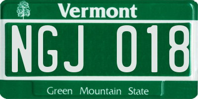 VT license plate NGJ018