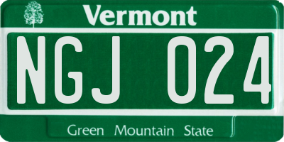 VT license plate NGJ024