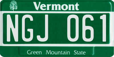 VT license plate NGJ061