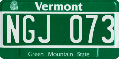 VT license plate NGJ073