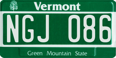VT license plate NGJ086