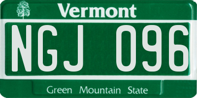 VT license plate NGJ096