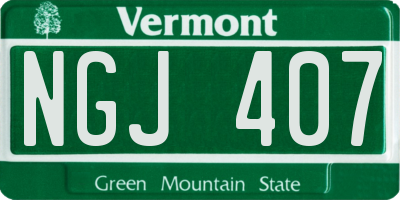 VT license plate NGJ407