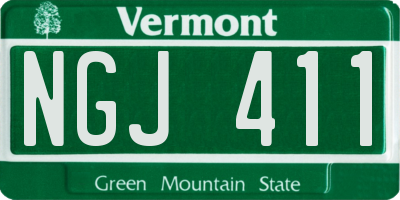 VT license plate NGJ411
