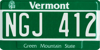 VT license plate NGJ412