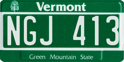 VT license plate NGJ413