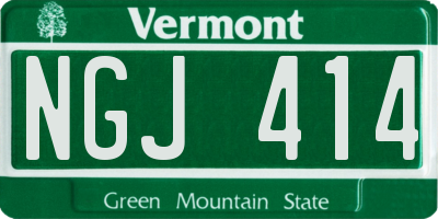 VT license plate NGJ414