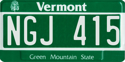 VT license plate NGJ415