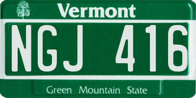 VT license plate NGJ416