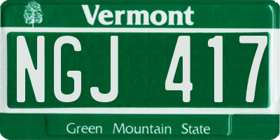 VT license plate NGJ417