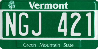 VT license plate NGJ421