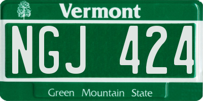 VT license plate NGJ424