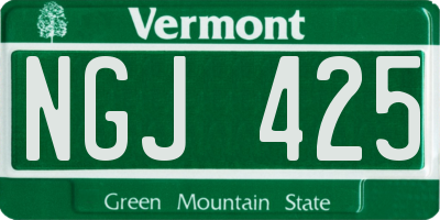 VT license plate NGJ425
