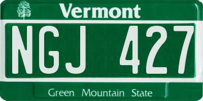 VT license plate NGJ427