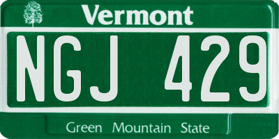 VT license plate NGJ429