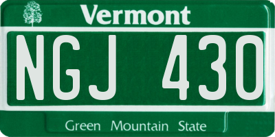 VT license plate NGJ430