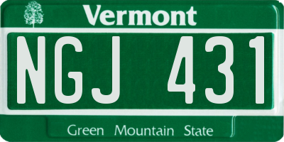 VT license plate NGJ431