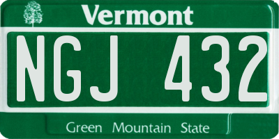 VT license plate NGJ432