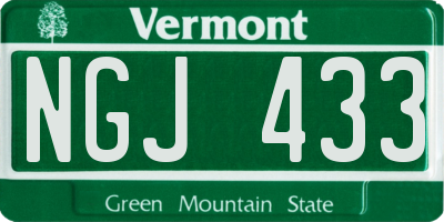 VT license plate NGJ433