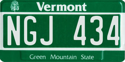 VT license plate NGJ434