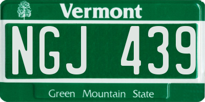 VT license plate NGJ439