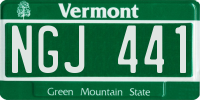 VT license plate NGJ441