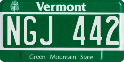 VT license plate NGJ442