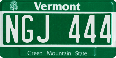 VT license plate NGJ444
