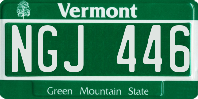 VT license plate NGJ446
