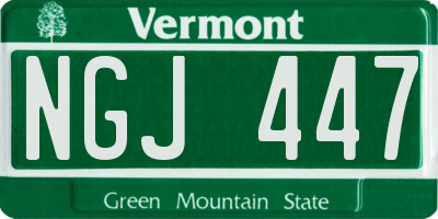 VT license plate NGJ447
