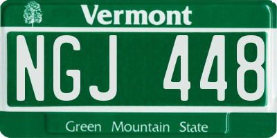VT license plate NGJ448