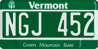 VT license plate NGJ452
