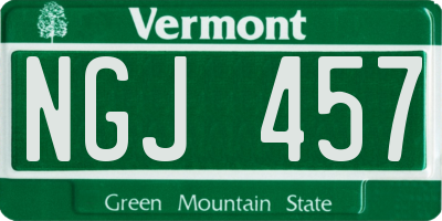 VT license plate NGJ457