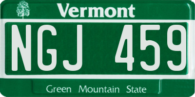 VT license plate NGJ459