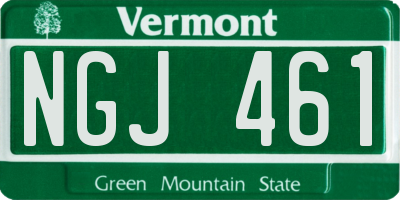 VT license plate NGJ461