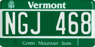 VT license plate NGJ468
