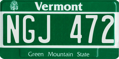 VT license plate NGJ472