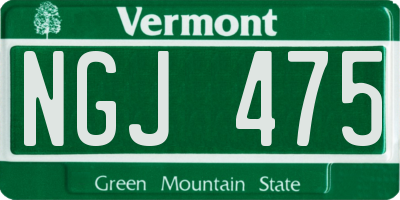VT license plate NGJ475