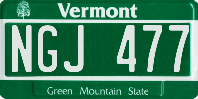 VT license plate NGJ477