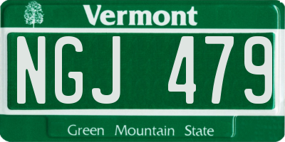VT license plate NGJ479